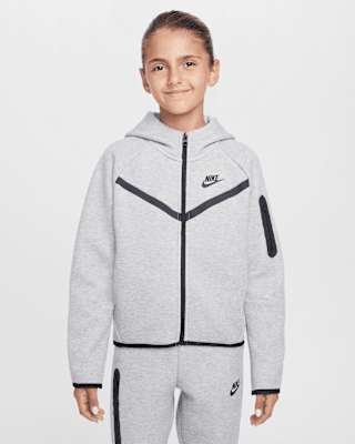 Nike Sportswear Tech Fleece Girls' Full-Zip Hoodie. Nike LU Nike Sportswear Tech Fleece Girls' Full-Zip Hoodie. Nike LU